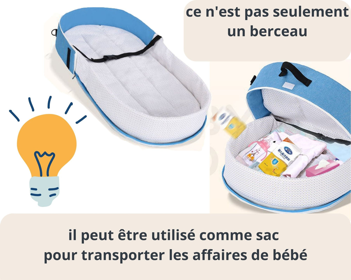 EasyTrip™ Lit de voyage multifonction a emporter partout